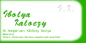 ibolya kaloczy business card
