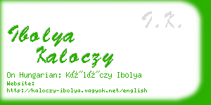 ibolya kaloczy business card